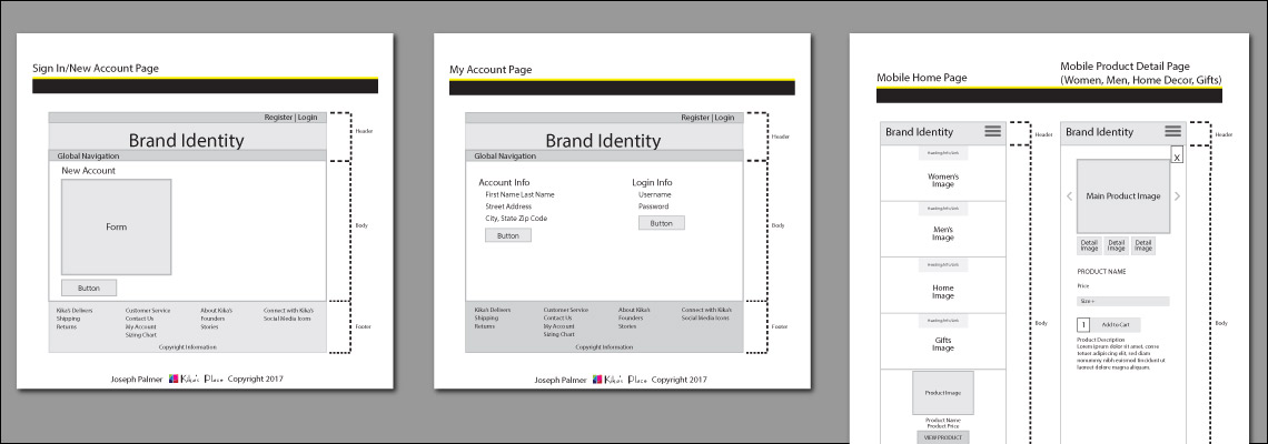 Website Wireframes