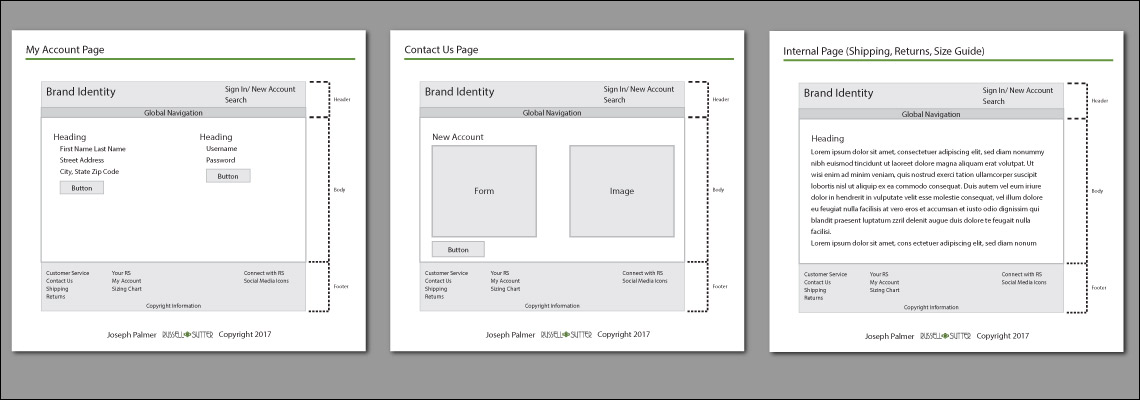 Website Wireframes