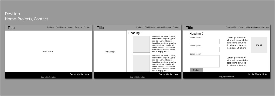 Website Wireframes
